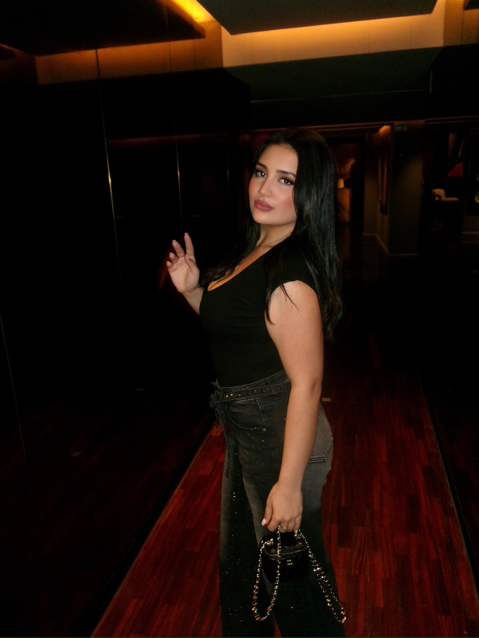 Jeans strass Noir