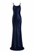 Robe blue satinée