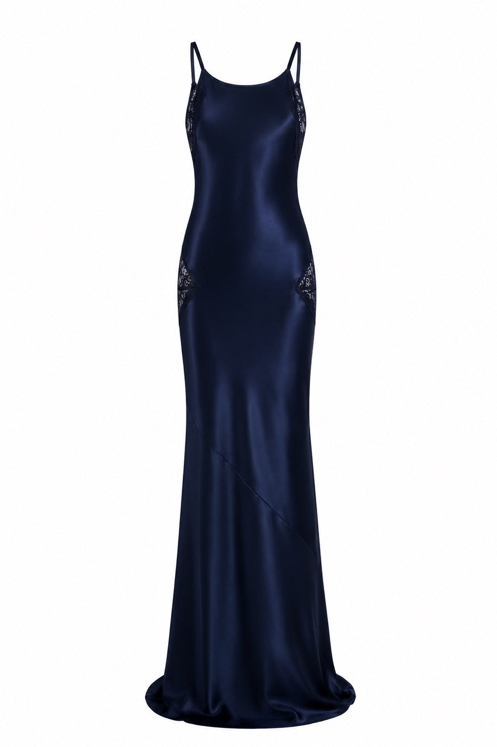 Robe blue satinée