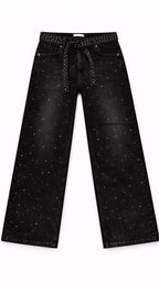 Jeans strass Noir