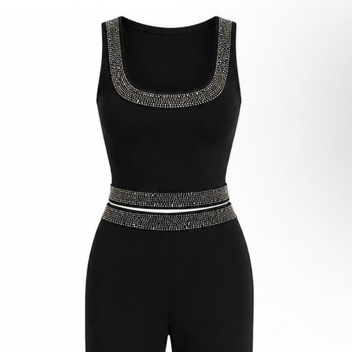 Ensemble Moda strass - Noir